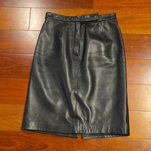 Siena Studio Black Leather Pencil Skirt